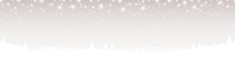 seamless xmas background with snow fall and trees