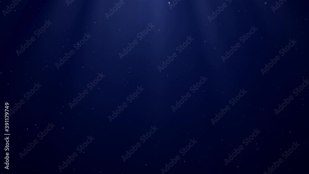 Wall mural beautiful floating dust particles with flare on dark background in slow motion. looped animation of 