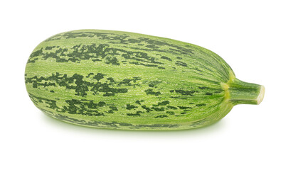 Fresh whole green vegetable marrow zucchini isolated on a white background.