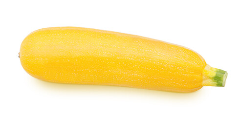 Fresh whole yellow vegetable marrow zucchini isolated on a white background.