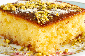Homemade traditional Turkish dessert Revani