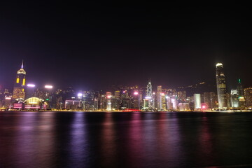 Fototapeta na wymiar A night at Avenue of stars Hongkong