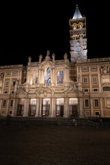 Fototapeta na wymiar Santa Maria Maggiore Basilica At Night In Rome, Italy