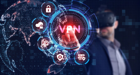 Business, Technology, Internet and network concept. VPN network security internet privacy encryption concept.