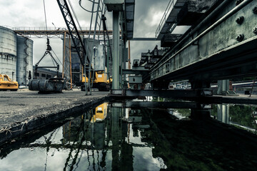 construction site with crane