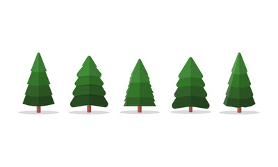 Fototapeta premium Set of Christmas Icon - Tree 1