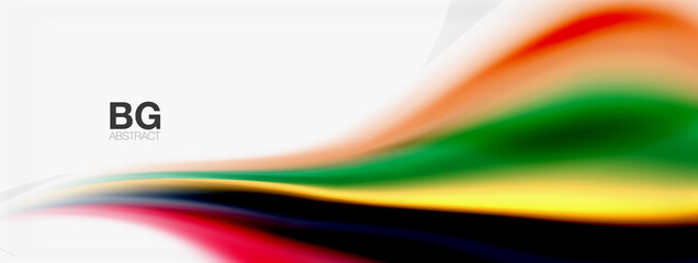 Abstract Background. Smooth flowing lines, blurred waves, rainbow color style stripes. Vector illustrations for covers, banners, flyers and posters and other