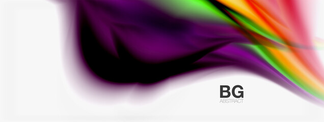 Abstract Background. Smooth flowing lines, blurred waves, rainbow color style stripes. Vector illustrations for covers, banners, flyers and posters and other