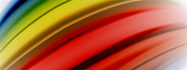 Abstract Background. Smooth flowing lines, blurred waves, rainbow color style stripes. Vector illustrations for covers, banners, flyers and posters and other