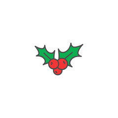 Holly berry flat icon.