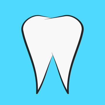 Tooth shape icon. Dental vector symbol. Dentist logo sign. Isolated silhouette.