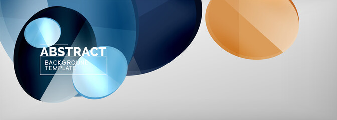 Abstract glossy round shapes vector background. Vector futuristic illustration for covers, banners, flyers and posters and other