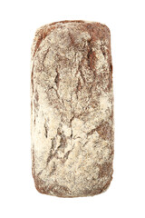 Fresh baked dark bread isolated on white background