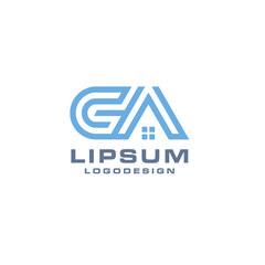 GA Initial linked Letter Logo design concept for building or real estate company