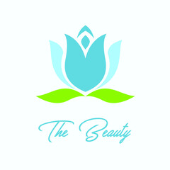 Fototapeta na wymiar lotus petals leaf vector logo template for beauty cosmetic product, make up, fashion, yoga business logo
