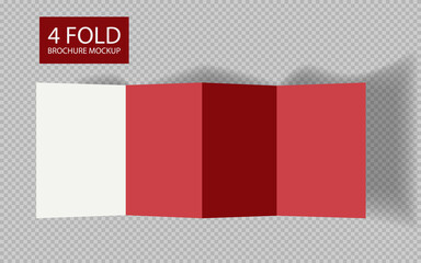 Zigzag white 4 page brochure mockup template. Presentation of your branding and identity design. Vector Illustration EPS10.