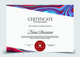 Obraz premium Certificate template. Diploma of modern design or gift certificate. Vector illustration.