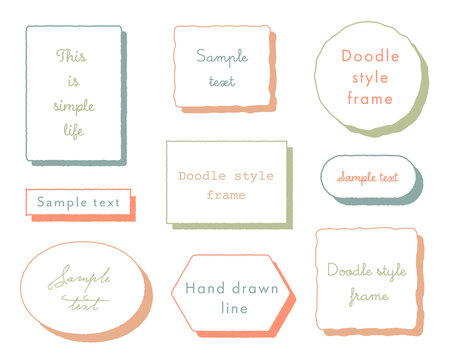 手書き風フレームのセット 枠 見出し タイトル 飾り イラスト 装飾 素材 おしゃれ シンプル Stock Vektorgrafik Adobe Stock
