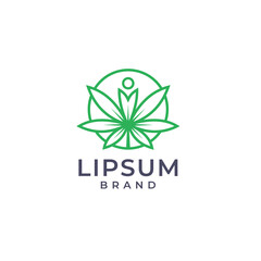 Simple And Minimalist Cannabis Logo Design Template