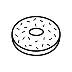 Donut icon isolate on white background.