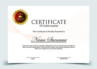 Certificate template. Diploma of modern design or gift certificate. Vector illustration.