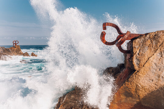  'The Comb of the Wind' sculpture in Donostia-San Sebastian, Spain