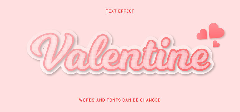 valentine text effect editable vector image