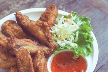 Fried Chicken with Thai Herb serve with spicy sauce