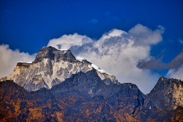 mountains and clouds Sikkim Himalayas Photos