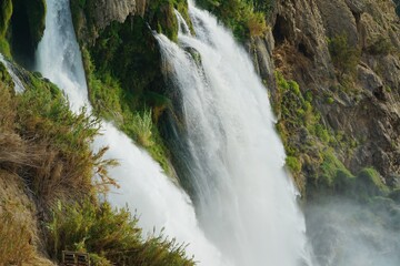 View of Upper Duden Waterfalls in Antalya city in Turkey.