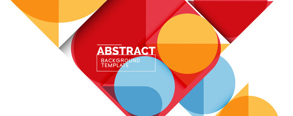 Obraz premium Clean minimal geometric abstract background with triangles and circles. Vector illustration for covers, banners, flyers and posters and other designs