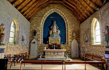Fototapeta na wymiar Chapelle Notre Dame De Grace, Pointe Saint-Mathieu, Plougonvelin, Finistère, Bretagne, France 