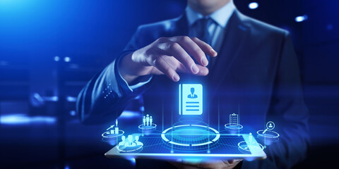 Send CV Curriculum Vitae resume job search hiring employment business concept.