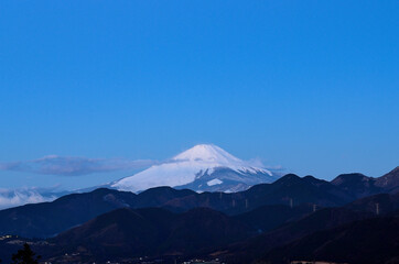 夜明けの富士山