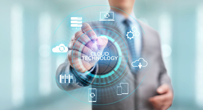 Cloud technology computing networking data storage internet concept.