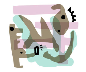 Take pictures of others with smartphone without permission : Abstract illustration  like woodblock print