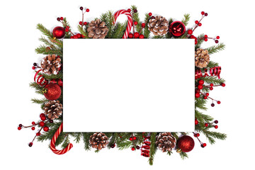 Christmas card and decor on white