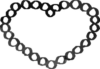 Monochrome Watercolor-like handwriting Cute heart