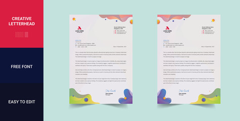 Professional Letterhead Template, Modern Business Letterhead Design Template. Creative & Clean business letterhead for your corporate project. Print Ready vector illustration & corporate letterhead