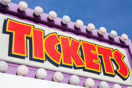 Ticket Booth Sign At Traveling Carnival