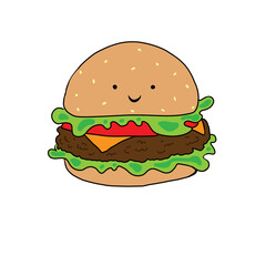 a little smiling hamburger
