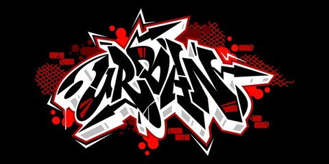 Abstract Hiphop Graffiti Style Word Urban Vector Typography Illustration