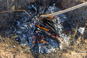light a fire in nature for food