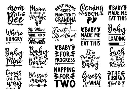 Pregnancy Quotes Bundle SVG Cut Files for Cutting Machines like Cricut and Silhouette