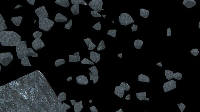 Dynamite explosion of broken coal rock 4k