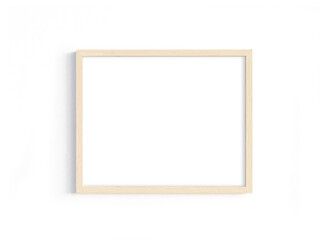 Wooden frame with landscape orientation on a light wall
