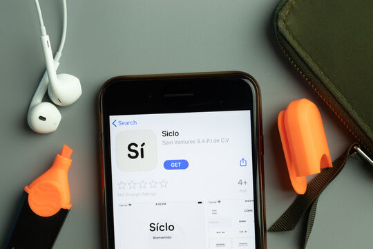 New York, USA - 26 October 2020: Siclo mobile app icon logo on phone screen close-up, Illustrative Editorial