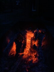 fire burning in a fireplace