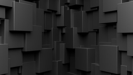 Abstract 3d modern dark cubes background