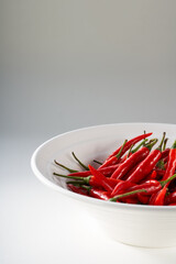 A bowl of flaming Zhitian pepper millet pepper close-up